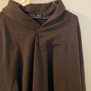 Polo by Ralph Lauren pullover. Double button leather covered elbows. Size 3xlt